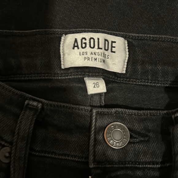 Agolde Sophie Mid Rise Skinny Ankle Jean Black Size 26 - Picture 5 of 7